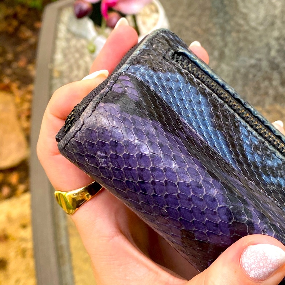 Rebecca Minkoff Blue & Purple Snakeskin Zip Wallet - Picture 9 of 16